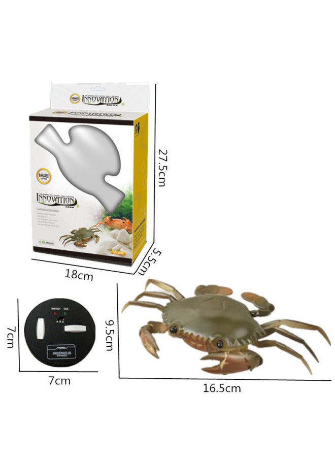 Simulation Remote Control Snake Animal Model Electric Induction Remote Control Cockroach Trick Toy A Generation Of Hair-Color:Remote Control Green Crab  - Image 1
