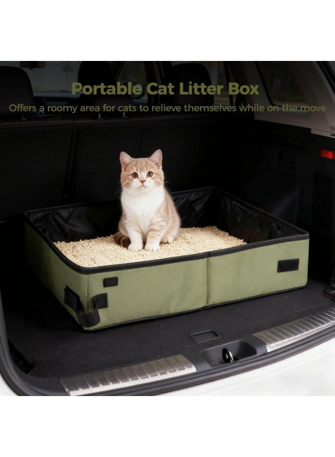 Arabest Portable Cat Litter Box with Shovel, Pooper Scooper and Waste Bags, Leak-Proof, Wear-Resistant Oxford Cloth, Foldable Travel Litter Box Kit for Outdoor, Car, RV Use, 15.7 x 11.8 in - Image 2