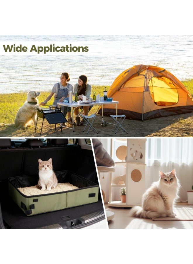 Arabest Portable Cat Litter Box with Shovel, Pooper Scooper and Waste Bags, Leak-Proof, Wear-Resistant Oxford Cloth, Foldable Travel Litter Box Kit for Outdoor, Car, RV Use, 15.7 x 11.8 in - Image 5