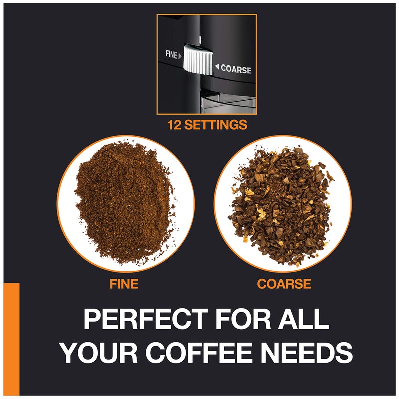 Krups KRUPS Precision Flat Coffee Burr Grinder, 2-12 Cups, Black  - Image 4