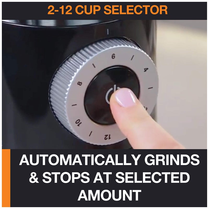 Krups KRUPS Precision Flat Coffee Burr Grinder, 2-12 Cups, Black  - Image 5