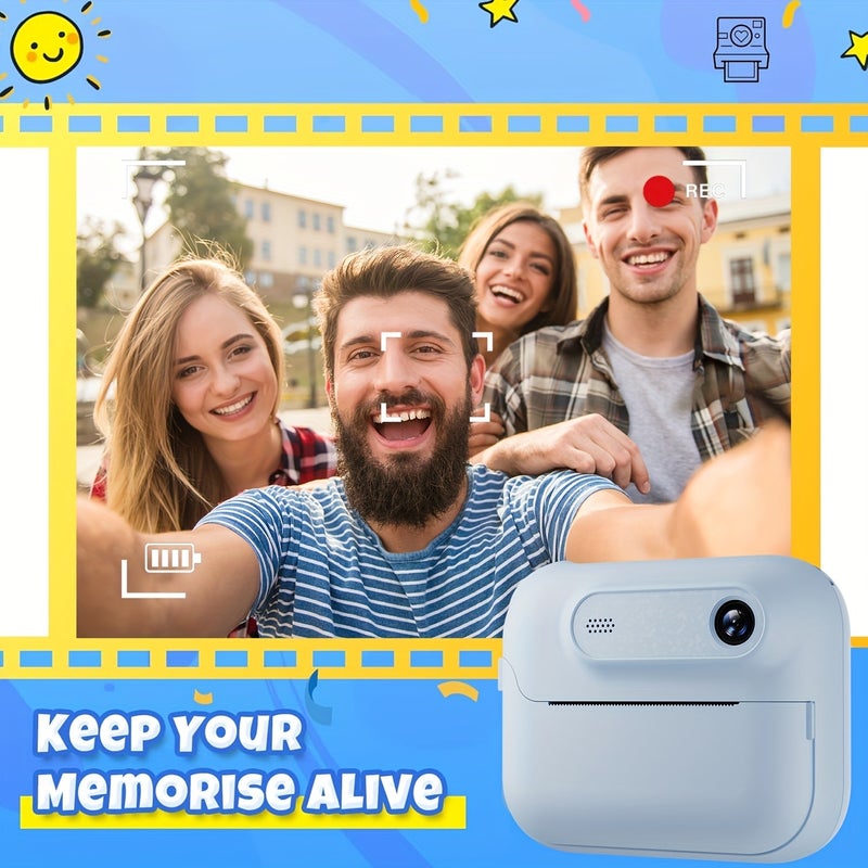 Portable instant print camera, HD digital camera with instant photo printing - Supports video recording, photography and printing - Ideal for travel - Image 5