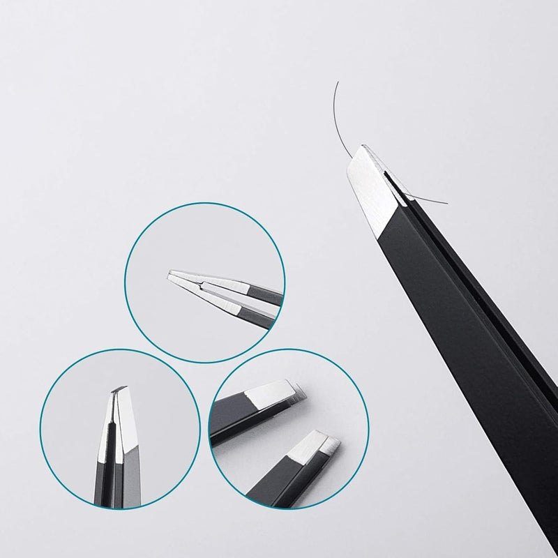 ToolHouse 1 Pack Slant Tweezers, Stainless Steel Eyebrow Tweezers, Splinter and Ingrown Hair Extraction, Portable Tool, Easily Grip with Safety, for Eyebrows, Eyelashes & Facial Hair (Silver) - Image 3