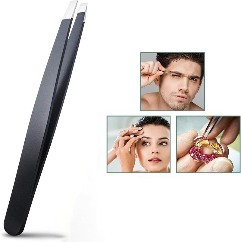 ToolHouse 1 Pack Slant Tweezers, Stainless Steel Eyebrow Tweezers, Splinter and Ingrown Hair Extraction, Portable Tool, Easily Grip with Safety, for Eyebrows, Eyelashes & Facial Hair (Silver) - Image 4