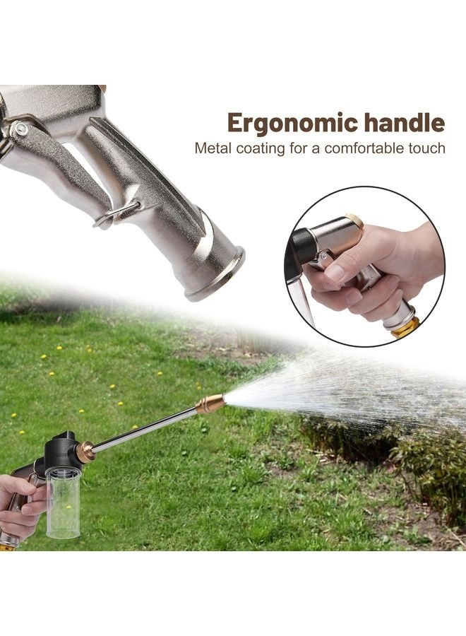 HOMESTAR High Pressure Foam Gun Car Wash Sprayer + Washing Towel, Heavy Duty Metal Garden Hose Nozzle with 100cc/3.5oz Plastic Soap Dispenser Bottle, For Gardening, Watering Plants, Floor Cleaning - Image 4