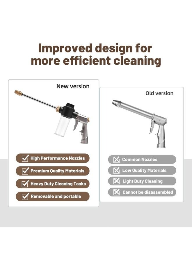 HOMESTAR High Pressure Foam Gun Car Wash Sprayer + Washing Towel, Heavy Duty Metal Garden Hose Nozzle with 100cc/3.5oz Plastic Soap Dispenser Bottle, For Gardening, Watering Plants, Floor Cleaning - Image 5