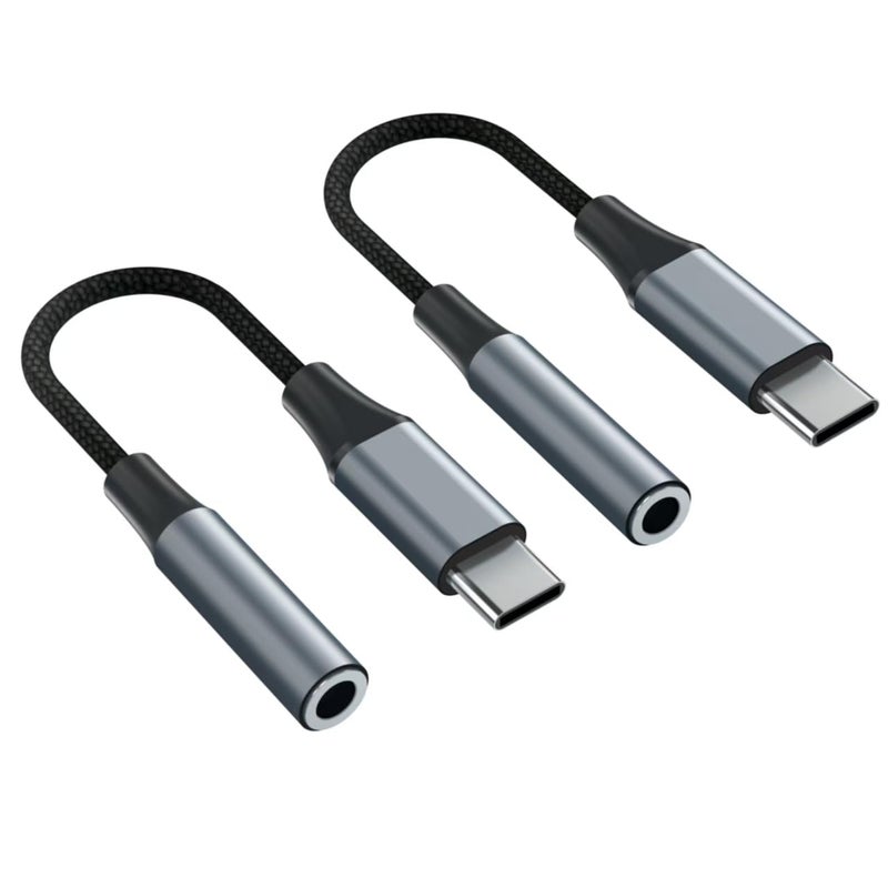 YGKSAA 2pcs USB C to 3.5mm Female Headphone Jack Adapter, Upgrade Metal Case, Compatible with Samsung S20+/S21 Ultra, iPhone15 16 17, and More USB C Audio Devices - Image 1
