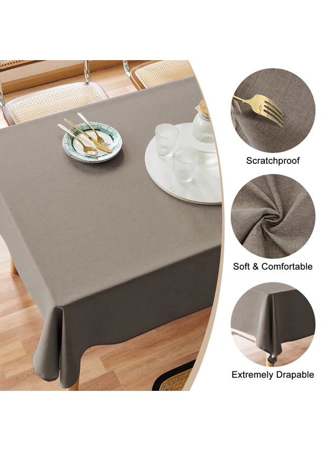 AUSSPVOCT Textured Linen 60 Inch Round Tablecloth Up to 40'' Tables, Waterproof Spill-Proof Round Table Cloth Wrinkle Free Circle Dining Table Cover for Birthday Farmhouse Outdoor Kitchen - Image 3
