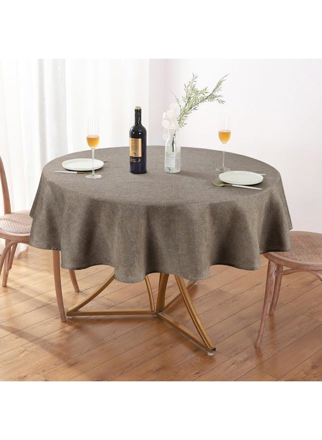 AUSSPVOCT Textured Linen 60 Inch Round Tablecloth Up to 40'' Tables, Waterproof Spill-Proof Round Table Cloth Wrinkle Free Circle Dining Table Cover for Birthday Farmhouse Outdoor Kitchen - Image 1