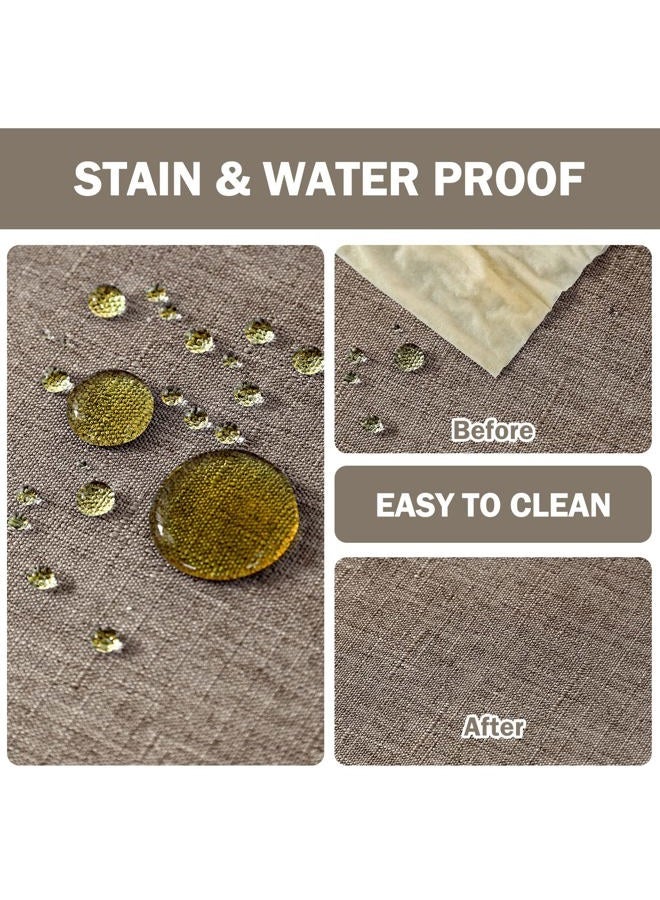 AUSSPVOCT Textured Linen 60 Inch Round Tablecloth Up to 40'' Tables, Waterproof Spill-Proof Round Table Cloth Wrinkle Free Circle Dining Table Cover for Birthday Farmhouse Outdoor Kitchen - Image 5
