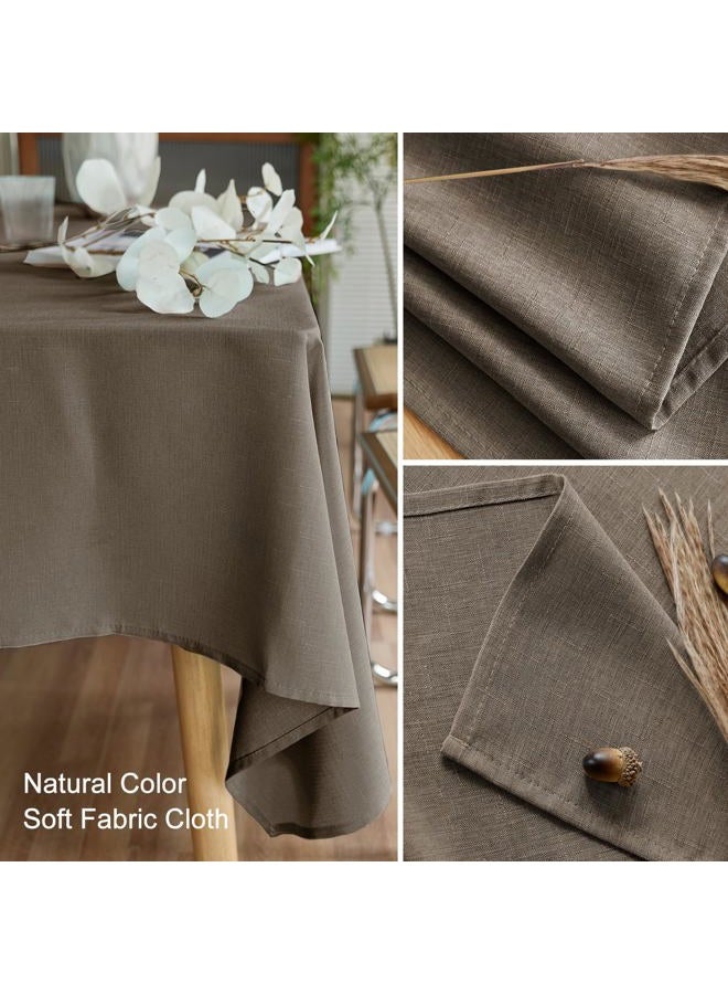 AUSSPVOCT Textured Linen 60 Inch Round Tablecloth Up to 40'' Tables, Waterproof Spill-Proof Round Table Cloth Wrinkle Free Circle Dining Table Cover for Birthday Farmhouse Outdoor Kitchen - Image 4