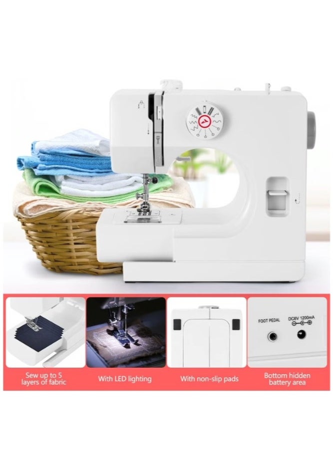 Joshberg - Sewing Machine,Sewing Machine for Beginners,Mini Sewing Machine with 12 Built-In Stitches,Dual Speed,Two Thread,Adjustable Speed with Foot Pedal - Image 1