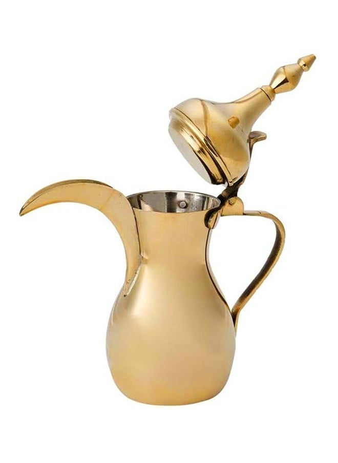 Majestic Majestic Brass Dallah Raslan – Capacity: 480 ml, Golden Color – Traditional Arabic Coffee Pot Design, Perfect for Serving Arabic Coffee, Tea, and Hot Beverages  - Image 1