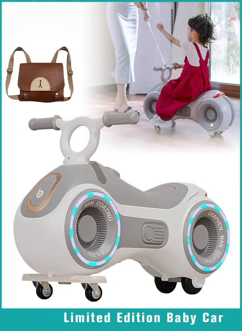 HOOKOR Ride on Car for Kids, Extended Baby Swing Car With Baby Backpack, Magic Baby Cars for Boys Girls, Ride-On Toys for Toddlers, with Silent Wheels, Light, Music and Backrest, for Riding with Parents - Image 1