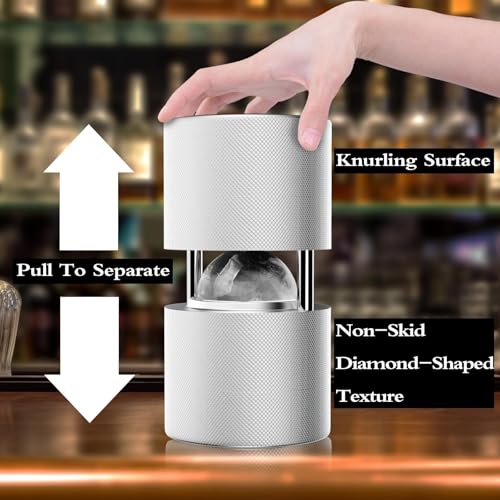 ciAmore Ice Ball Press Maker Set with Wooden Gift Box | Birthday Gifts | Premium Aluminum Ice Ball Machine for Cocktails & Whiskey (5.9 x 3.9 Inches) - Image 4