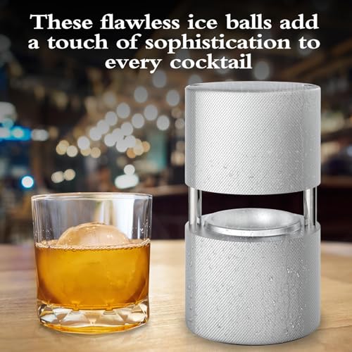 ciAmore Ice Ball Press Maker Set with Wooden Gift Box | Birthday Gifts | Premium Aluminum Ice Ball Machine for Cocktails & Whiskey (5.9 x 3.9 Inches) - Image 3