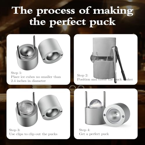 ciAmore Ice Ball Press Maker Set with Wooden Gift Box | Birthday Gifts | Premium Aluminum Ice Ball Machine for Cocktails & Whiskey (5.9 x 3.9 Inches) - Image 2