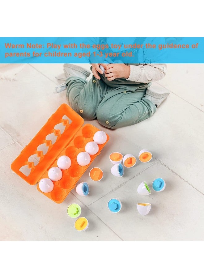 Plutofit Matching Eggs 12 pcs Set Color & Shape Recoginition Sorter Puzzle for Early Learning and Educational Toy for Toddler - Image 4