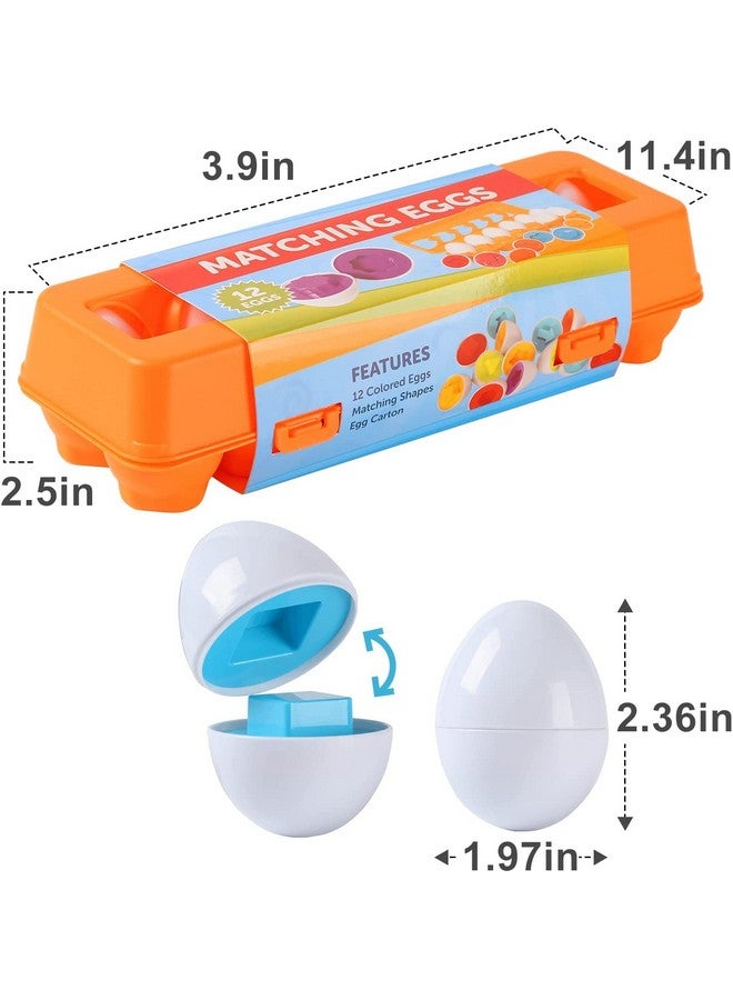 Plutofit Matching Eggs 12 pcs Set Color & Shape Recoginition Sorter Puzzle for Early Learning and Educational Toy for Toddler - Image 3