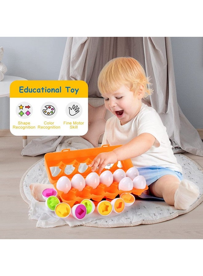 Plutofit Matching Eggs 12 pcs Set Color & Shape Recoginition Sorter Puzzle for Early Learning and Educational Toy for Toddler - Image 5