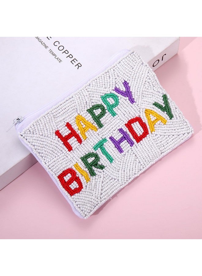 YAHPERN Happy Birthday Coin Purse Beaded Coin Purse Pouch For Women Birthday Coin Bag Handmade Change Purse Holder Wallet With Zipper Birthday Outfits Accessories Party Gifts (Happy Birthday) - Image 4