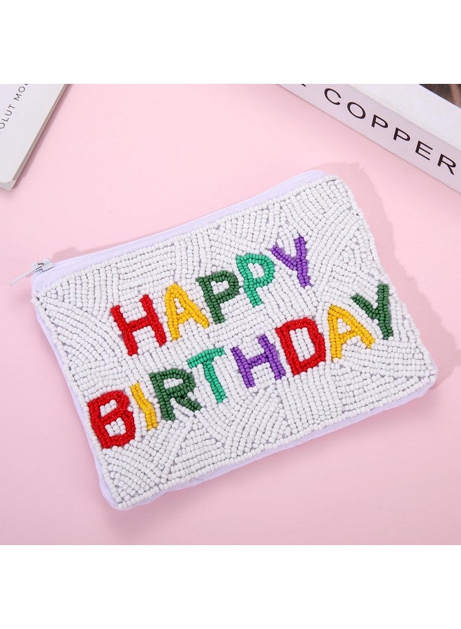 YAHPERN Happy Birthday Coin Purse Beaded Coin Purse Pouch For Women Birthday Coin Bag Handmade Change Purse Holder Wallet With Zipper Birthday Outfits Accessories Party Gifts (Happy Birthday) - Image 5