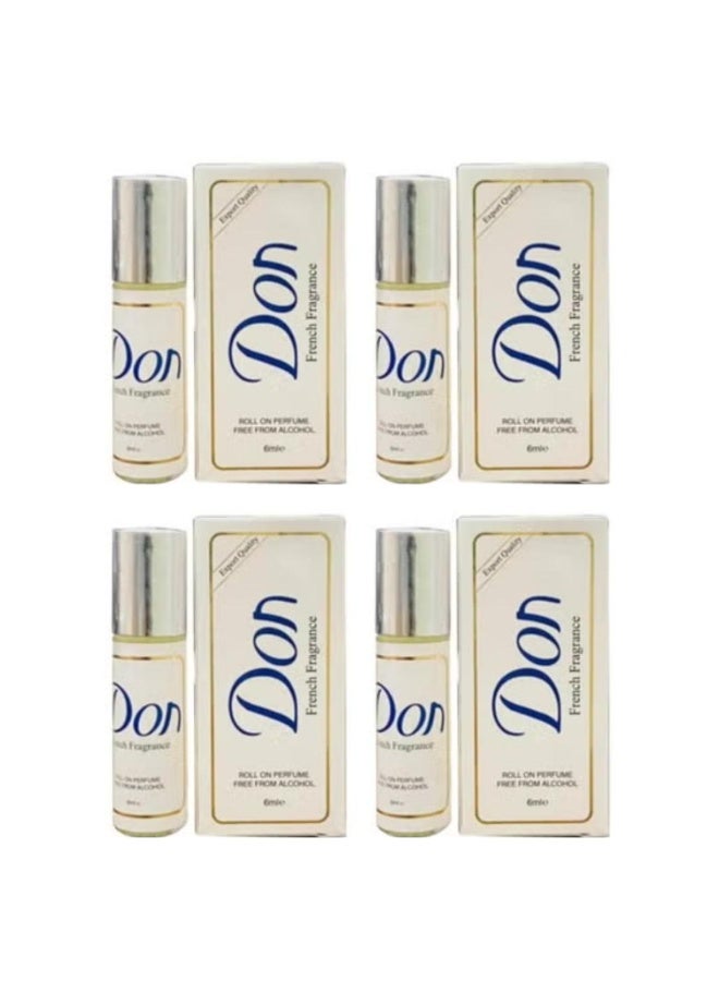 French Fragrance Roll On Perfume 6ml 4Pcs