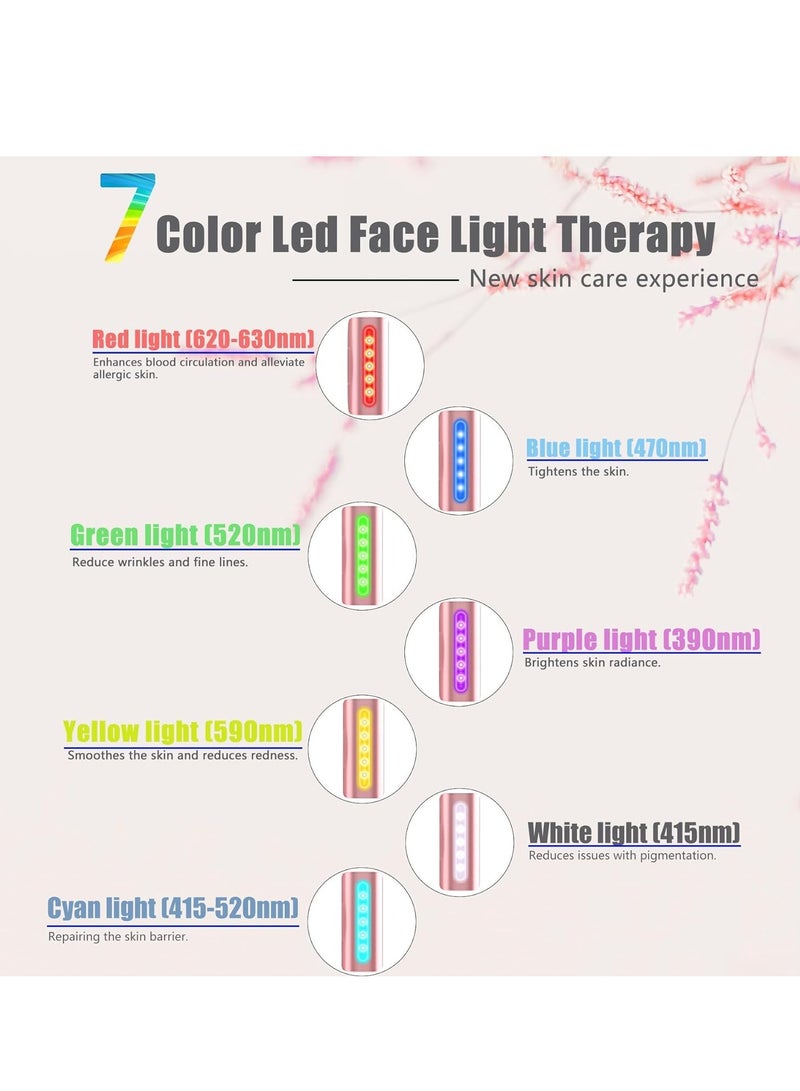 SYOSI Red Light Therapy Massager for Eyes & Face Neck, Eye Massage Lift Tool, Skincare 7 Color Facial Device with Microcurrent, Heat  - Image 3