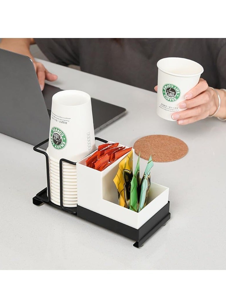 KIIUMI Coffee Station Organizer ，Paper Coffee Cup Organizer ，Dispenser Kitchenware Paper Cup Dispenser ，Coffee Bar Bin Box for Milk Tea Shop Restaurant - Image 2