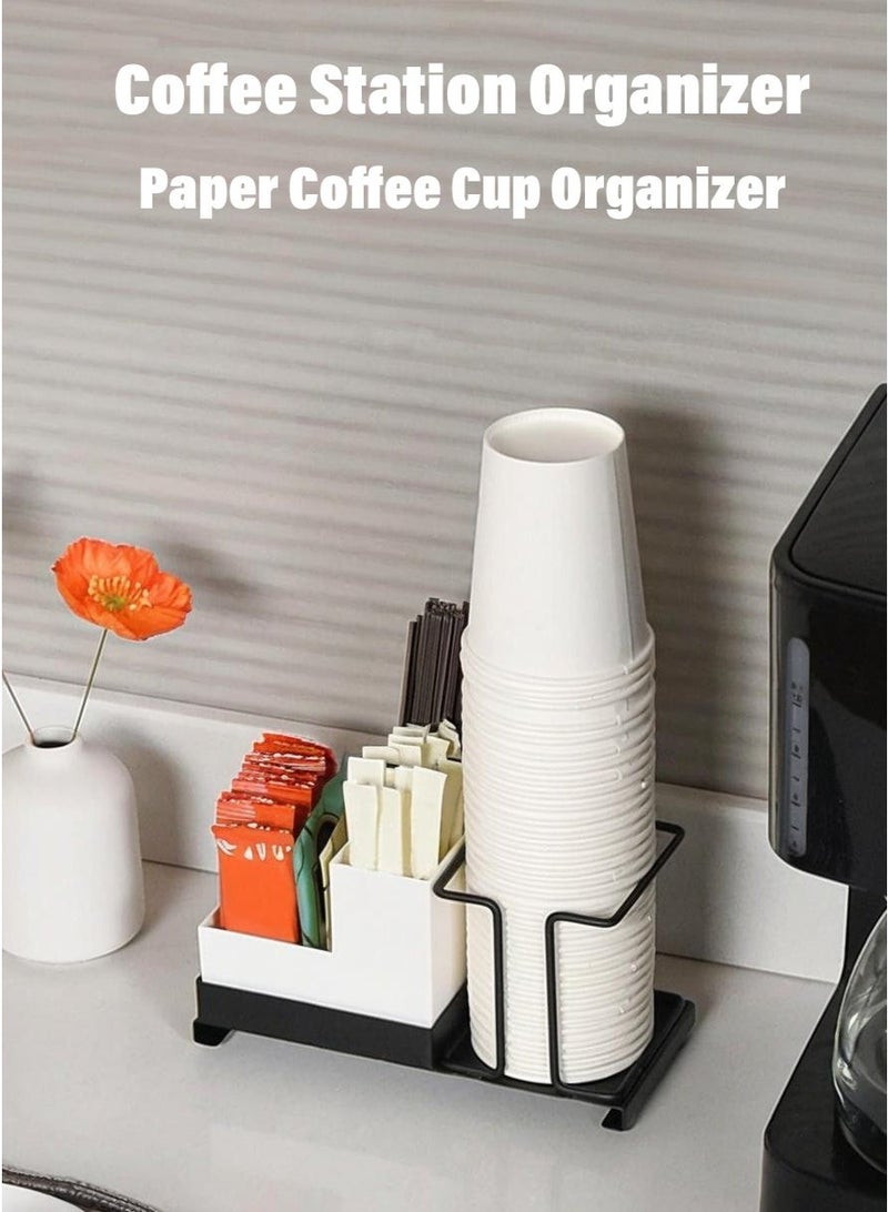 KIIUMI Coffee Station Organizer ，Paper Coffee Cup Organizer ，Dispenser Kitchenware Paper Cup Dispenser ，Coffee Bar Bin Box for Milk Tea Shop Restaurant - Image 1