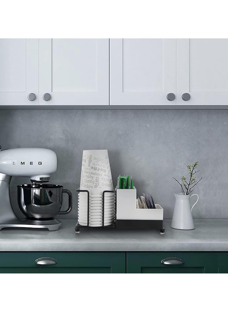 KIIUMI Coffee Station Organizer ，Paper Coffee Cup Organizer ，Dispenser Kitchenware Paper Cup Dispenser ，Coffee Bar Bin Box for Milk Tea Shop Restaurant - Image 5