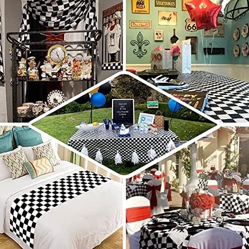BalsaCircle 54Inch Wide x 10 Yards Black and White Checkerboard Satin Fabric by The Bolt  Sewing Craft Wedding Favors Supplies - Image 3