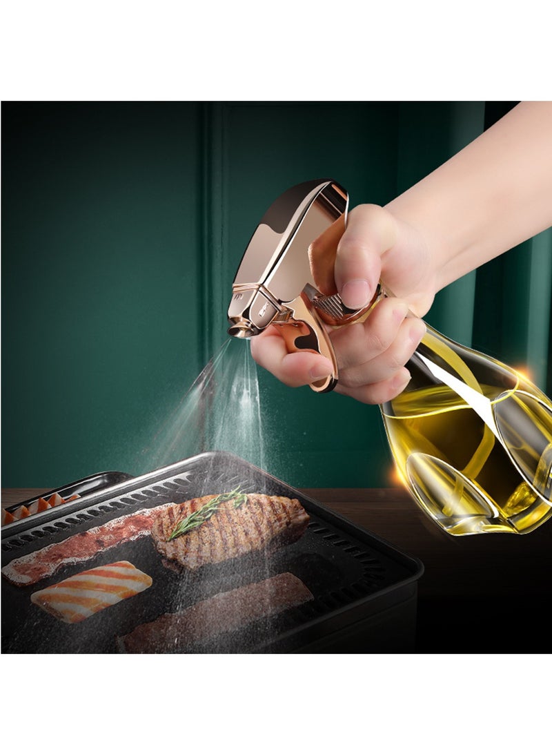 Hihonor Oil Sprayer for Cooking, Olive Oil Spray Glass Square Bottle, 240 ML Oil Vinegar Mister Spritzer Dispenser Transverse Vertical Spray for Air Fryer BBQ Baking Salad Making Canola Frying Grilling, Silver - Image 3