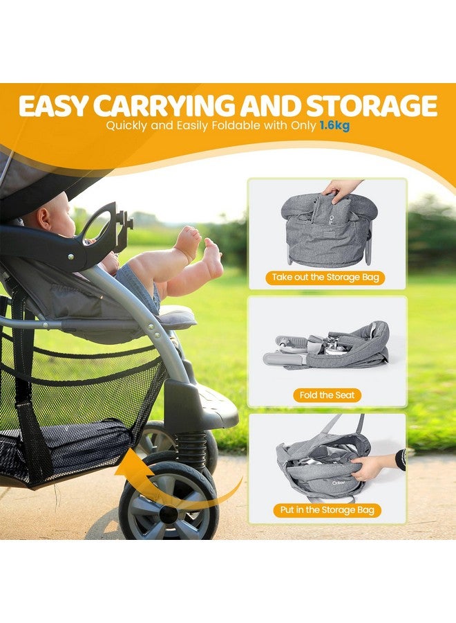 Orzbow Orzbow Hook On High Chair, Portable Table Highchair Seat for Babies & Toddlers 6-36 Months, Collapsible Clip On Counter High Chair with Carry Bag for Travel, Home and Restaurant, Easy Clean, Gray - Image 3