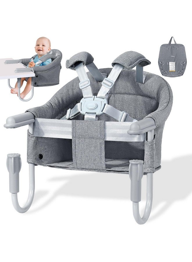 Orzbow Orzbow Hook On High Chair, Portable Table Highchair Seat for Babies & Toddlers 6-36 Months, Collapsible Clip On Counter High Chair with Carry Bag for Travel, Home and Restaurant, Easy Clean, Gray - Image 1