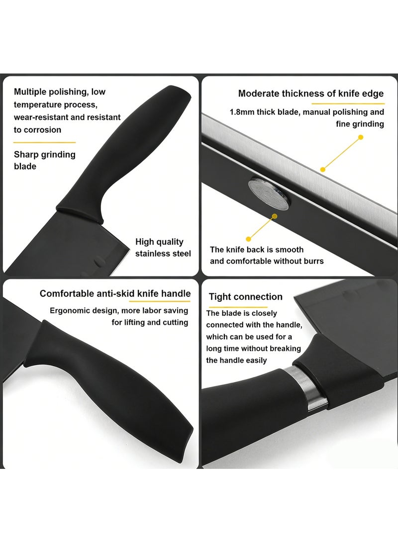 Fyliz Professional stainless steel chef knife set, 7 pieces, dishwasher safe, 3 kitchen knives, sharp scissors, cleaning and storage accessories on stand and cutting board - Image 4