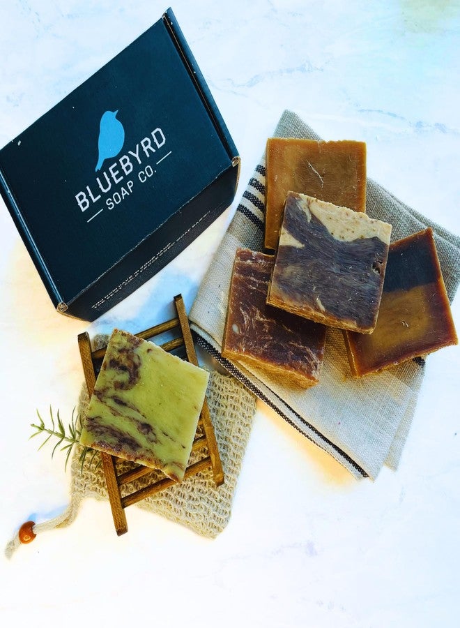 BLUEBYRD SOAP CO. Bluebyrd Gourmet Assorted Handmade Soap Bars for Women & Men | Large, 25 oz Gift Set of 5 Natural Cleansing Bars - Chocolate Orange, Coffee, Mocha, Mint Chocolate | Vegan Soap Gift (Gourmet) - Image 2