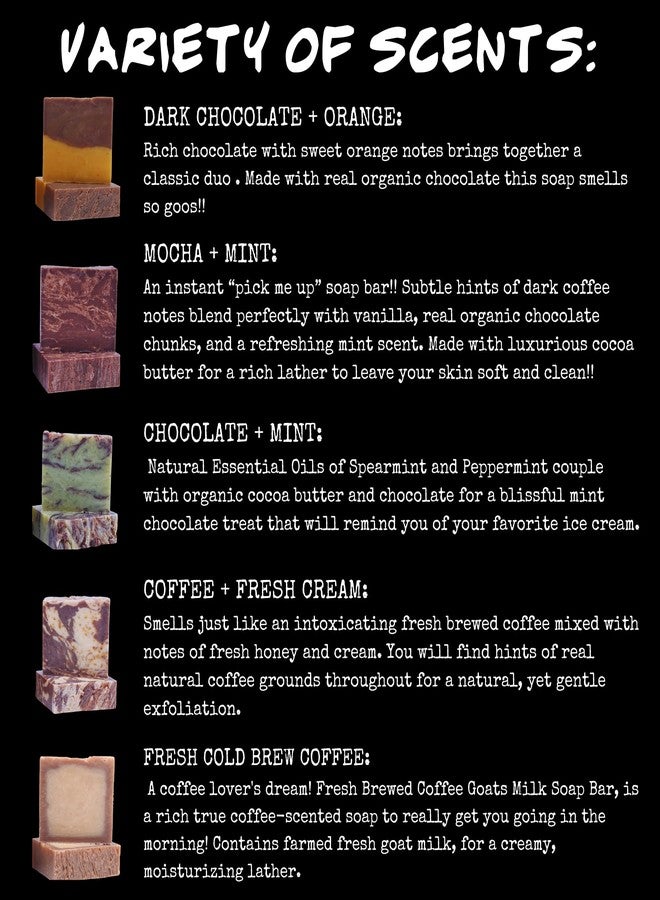 BLUEBYRD SOAP CO. Bluebyrd Gourmet Assorted Handmade Soap Bars for Women & Men | Large, 25 oz Gift Set of 5 Natural Cleansing Bars - Chocolate Orange, Coffee, Mocha, Mint Chocolate | Vegan Soap Gift (Gourmet) - Image 3