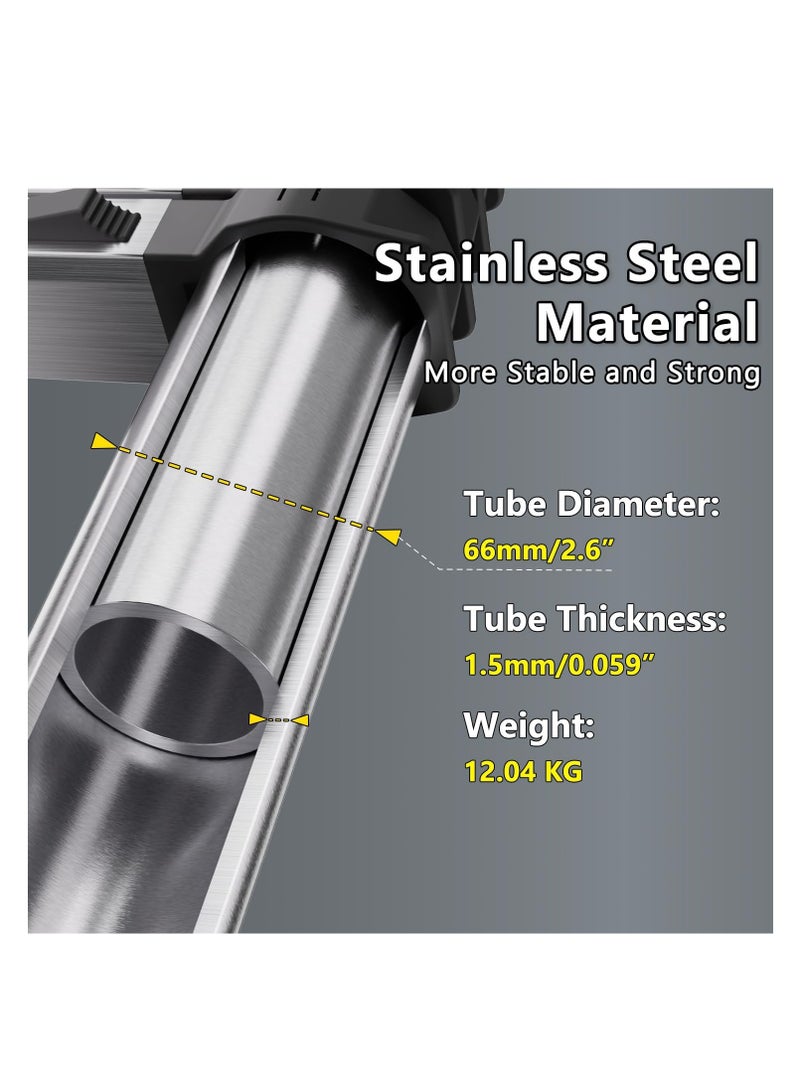 Telescopic Ladder, 3.8M Stainless Steel Thickened High-Strength Ladder, Loft Ladder with Non-Slip Feet, Portable Ladders Extendable, Adjustable Height Folding Ladder for Roof Attic Caravans - Image 2