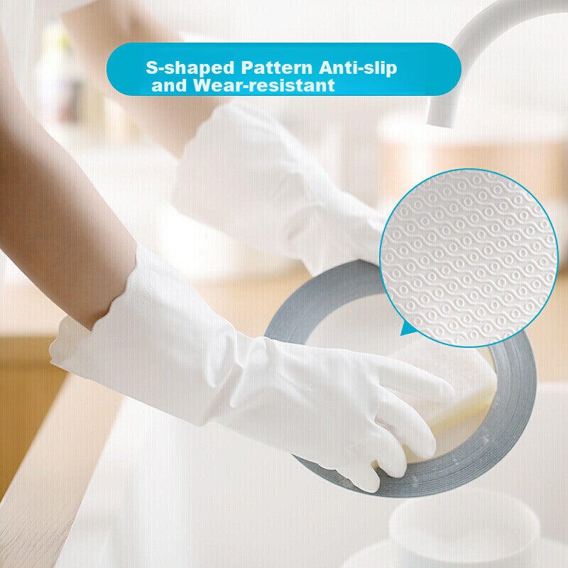 CHAHUA Dishwashing Gloves PVC 3 Pairs Medium Size Thickened Durable Household Cleaning Kitchen Waterproof Laundry Rubber Gloves * - Image 3