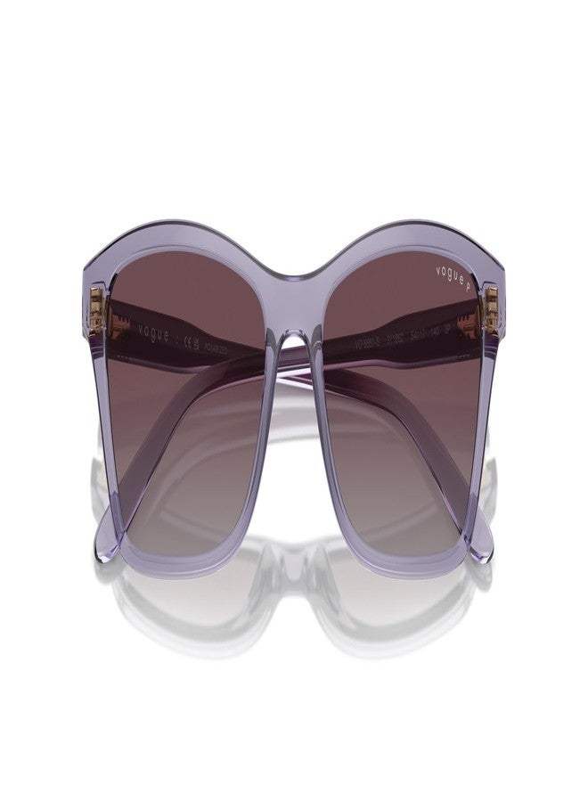 Vogue Eyewear VO5551S Sunglasses, Transparent Purple/Grey Gradient Violet Polarized, 54 mm - Image 5