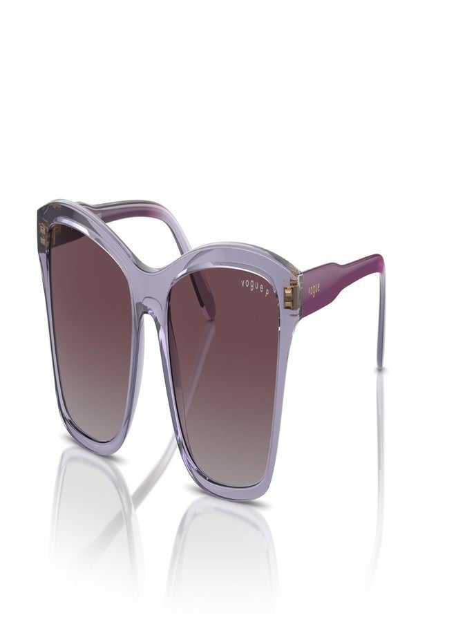 Vogue Eyewear VO5551S Sunglasses, Transparent Purple/Grey Gradient Violet Polarized, 54 mm - Image 2
