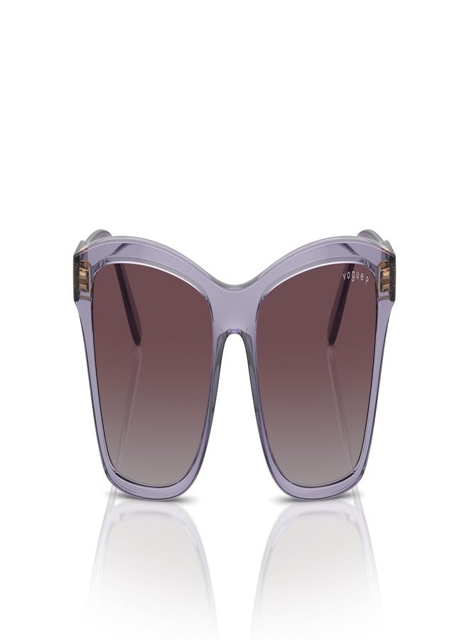 Vogue Eyewear VO5551S Sunglasses, Transparent Purple/Grey Gradient Violet Polarized, 54 mm - Image 1