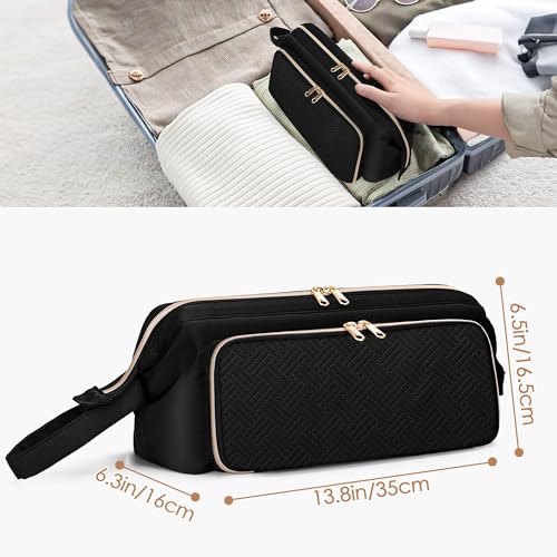 Fasrom Hair Tools Travel Bag with Heat Resistant Mat for Flat Iron, Curling Iron and Straightener, 2 in 1 Blow Dryer Organizer Case for Styling Appliances and Hot Items, Black (Patent Design) - Image 5