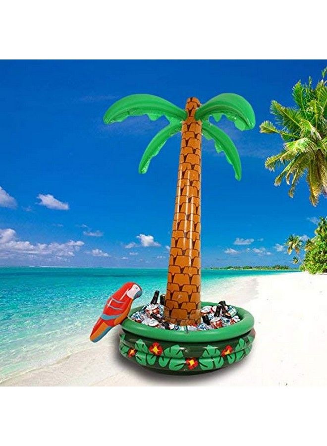 Amscan Jumbo Palm Tree Inflatable Cooler 6 Ft Multicolor - Image 3
