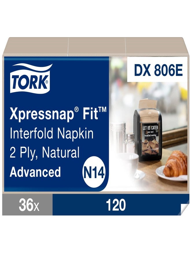 Tork Xpressnap Fit Natural Dispenser Napkin N14, Compostable 2-ply, 36 packs x 120 napkins, DX806E - Image 2