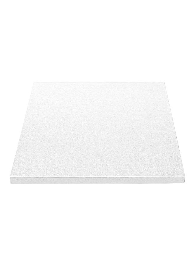 Restaurantware Pastry Tek 8 Inch Cake Board, 1 Durable Cake Drum - Square, Covered Edges, White Paper Cake Base, Disposable, For Birthdays, Weddings, Or Parties  - Image 1