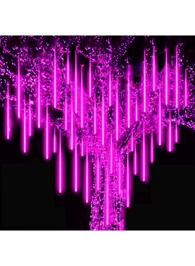 Miradh Rain Drop Icicle Falling Lights - 11.8 inch 8 Tubes 192LEDs for Diwali, Christmas, Home & Outdoor Decoration (Pink) - Image 5