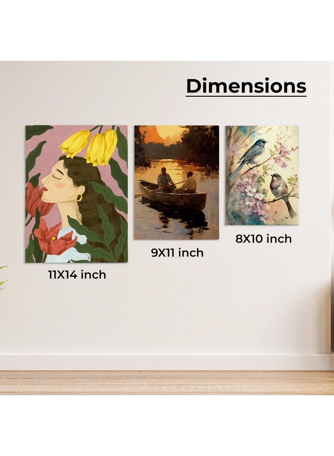 True Flair Trueflair 9 PC Big Sizes Cotton Canvas Boards for Acrylic, Gouache, Watercolour, Ink Painting, Art Supplies, (8X10, 9X11, 11X14) 3pcs Each (100% Cotton) - Image 3