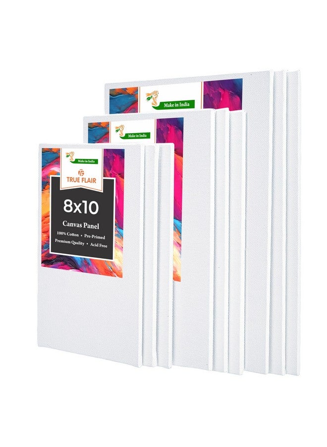 True Flair Trueflair 9 PC Big Sizes Cotton Canvas Boards for Acrylic, Gouache, Watercolour, Ink Painting, Art Supplies, (8X10, 9X11, 11X14) 3pcs Each (100% Cotton) - Image 1